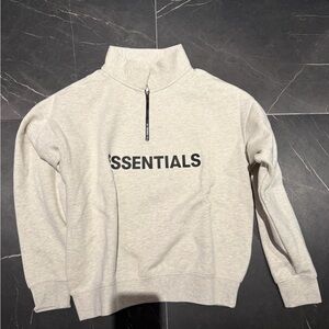 Fear of God Essentials Oatmeal Zip Up Sweater